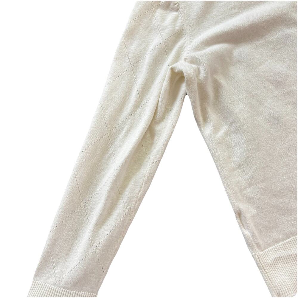 Charter Club Women’s Embroidered Floral White Cardigan Size M Preppy Grandmacore - Picture 8 of 13